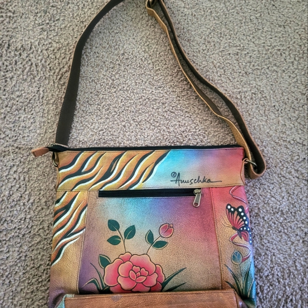 Anuschka hand painted,leather butterfly handbag!